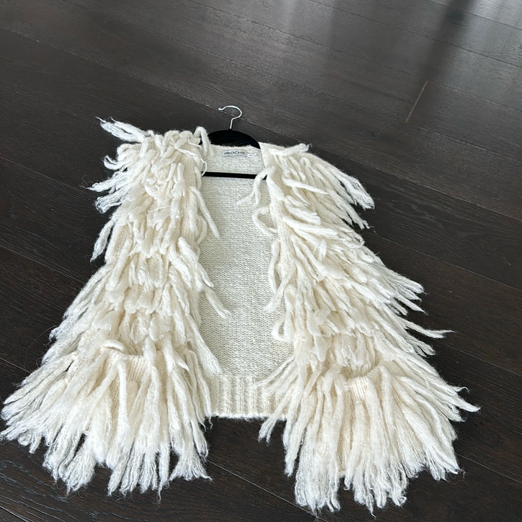 St. Roche For Intermix Fringed Alpaca Sweater Vest Size S